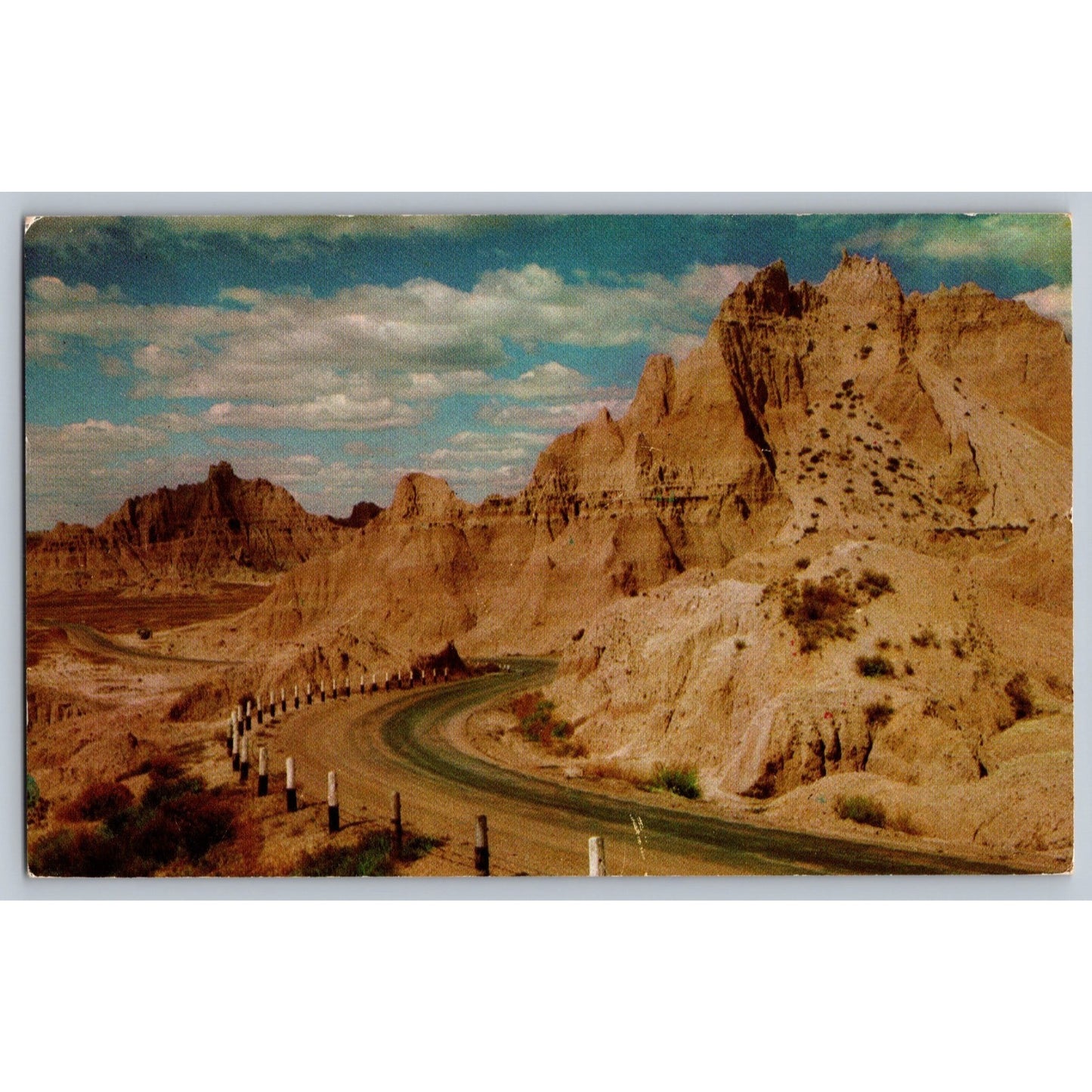 Badlands SD South Dakota Cedar Pass 1960s Chrome Postcard Used