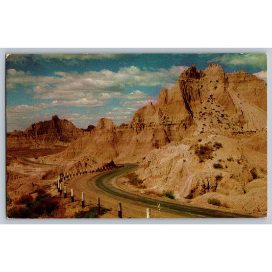 Badlands SD South Dakota Cedar Pass 1960s Chrome Postcard Used