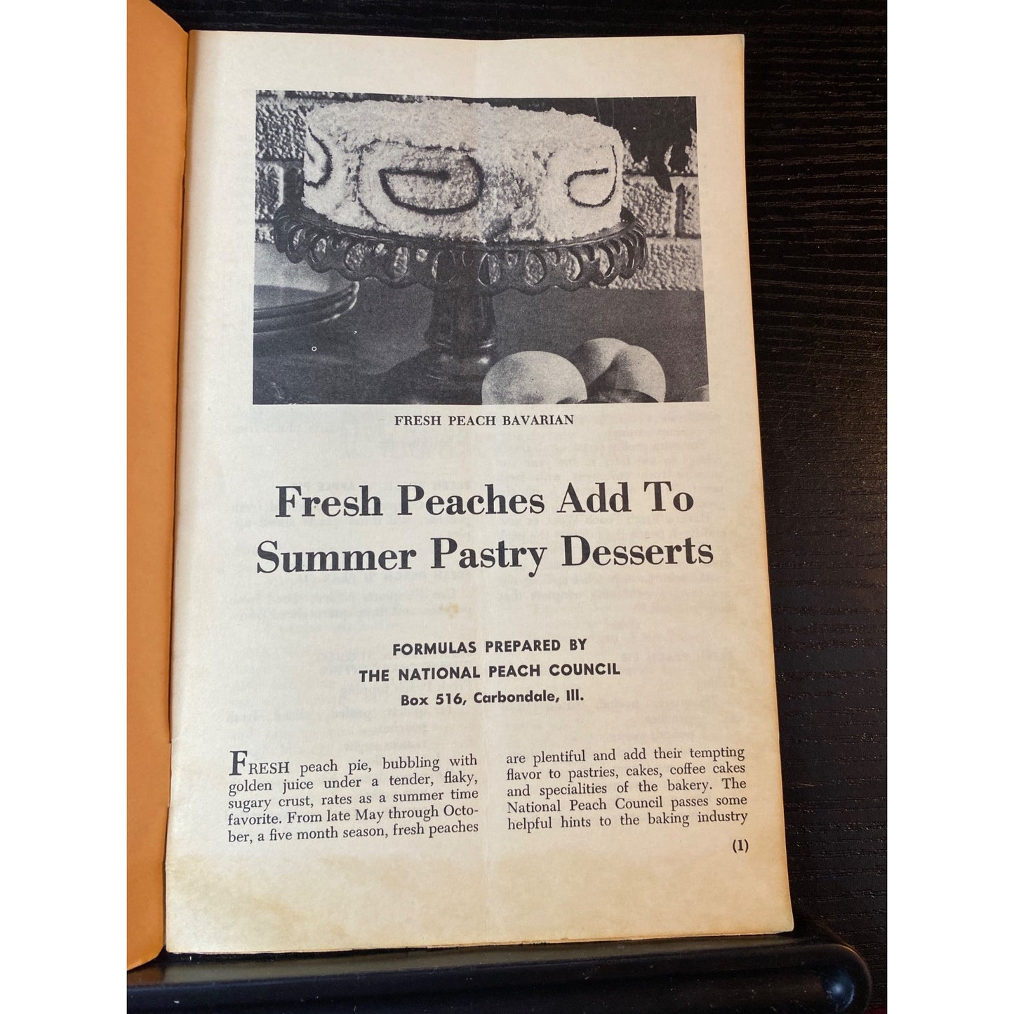 A Bakers Dozen Fresh Peach Dessert Cookbook Booklet National Peach Council