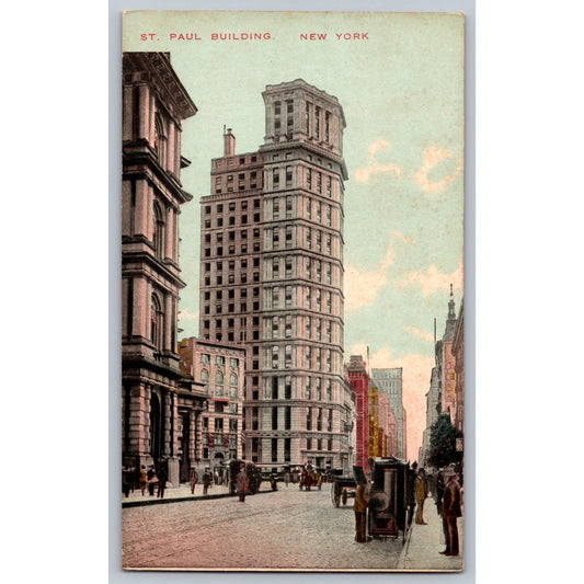 New York City NY St Paul Building Divide Back Postcard Early 1900s Theochrom