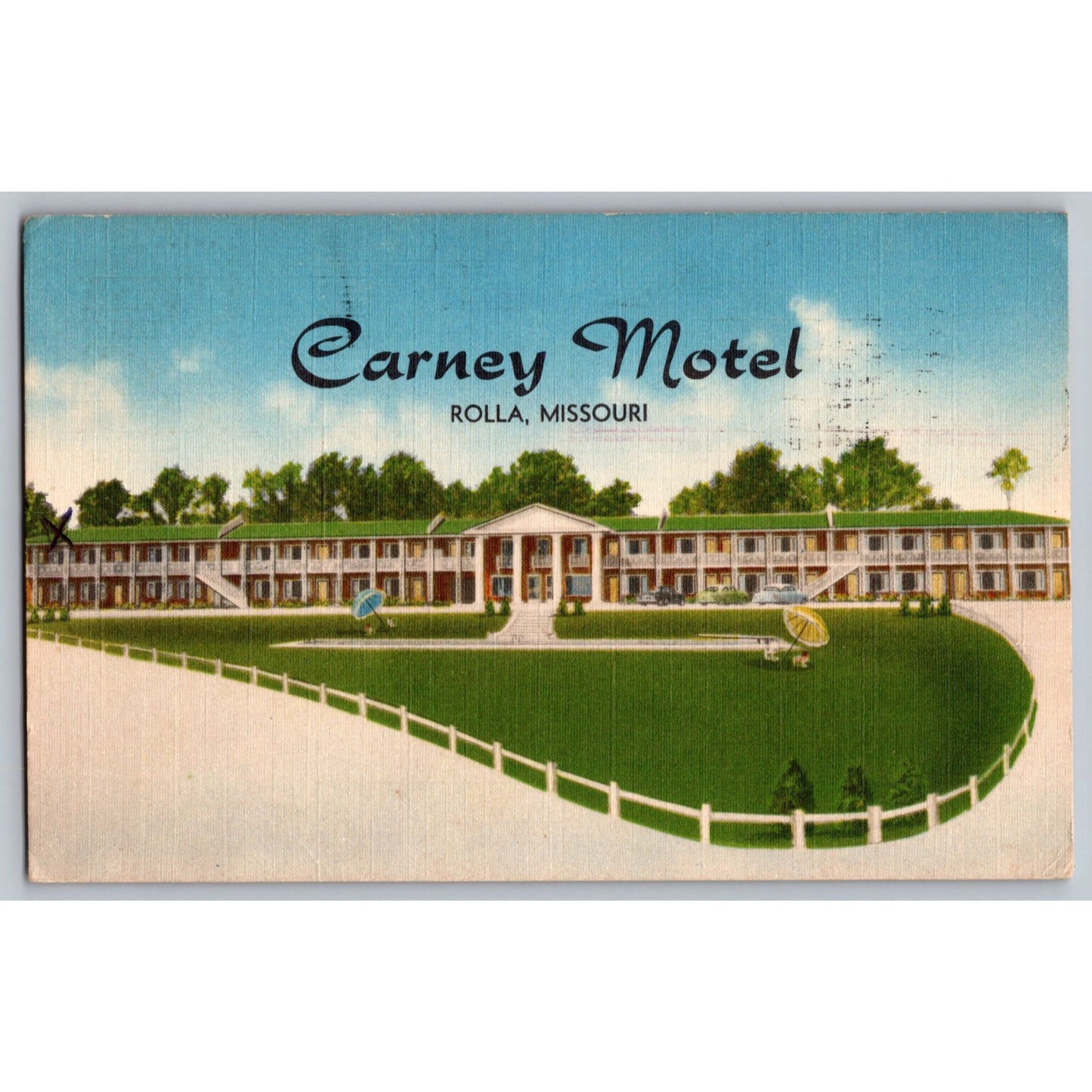 Rolla MO Missouri Carney Motel 1958 Linen Postcard 1958