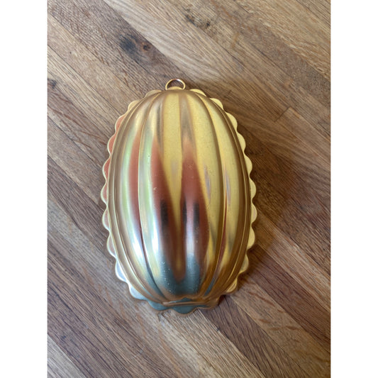 Vintage Copper Oval Melon Pumpkin Jello Food Mold 2.5 Cups Baking Or Wall Decor