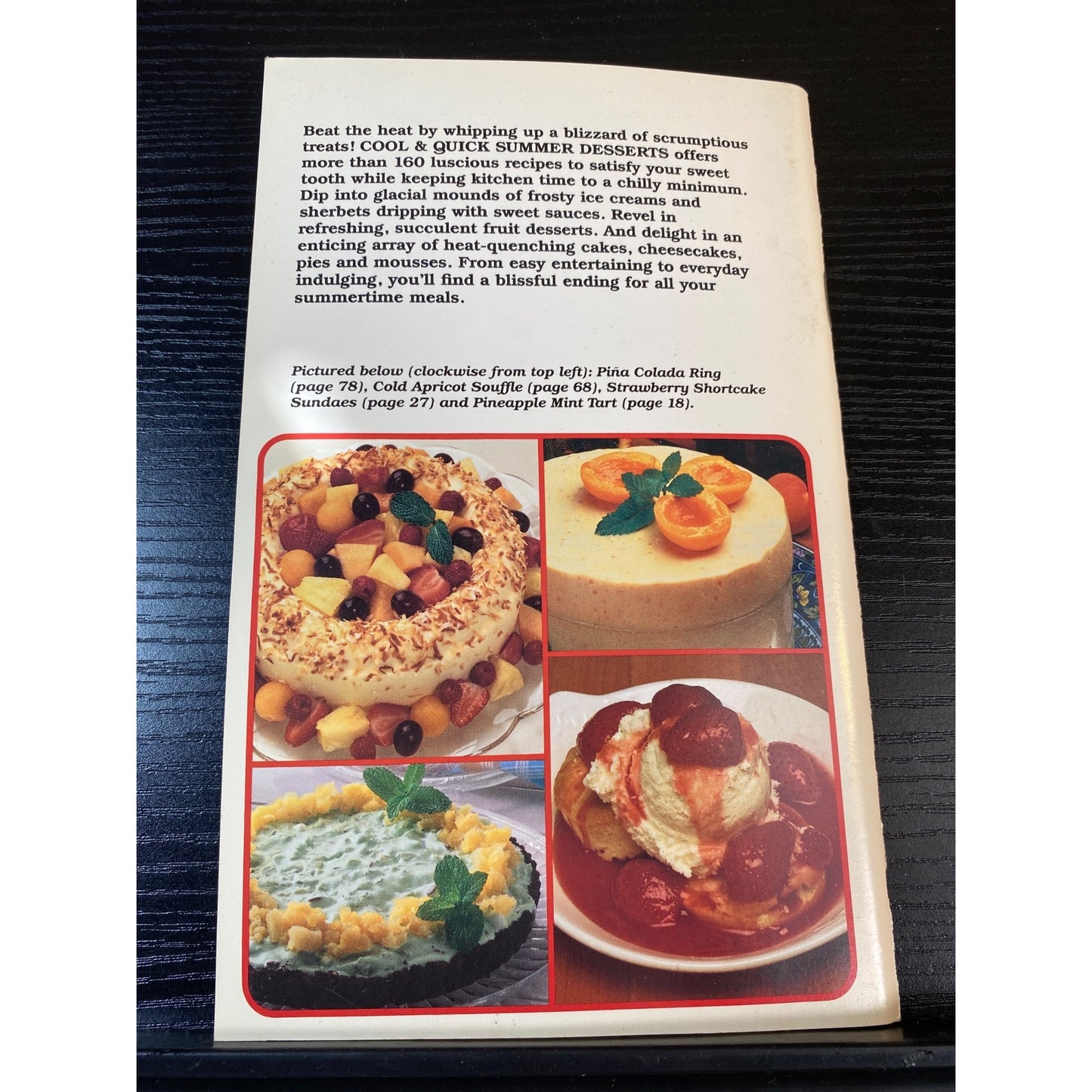 Favorite Recipes Cookbook Booklet 1987 Cool & Quick Summer Desserts