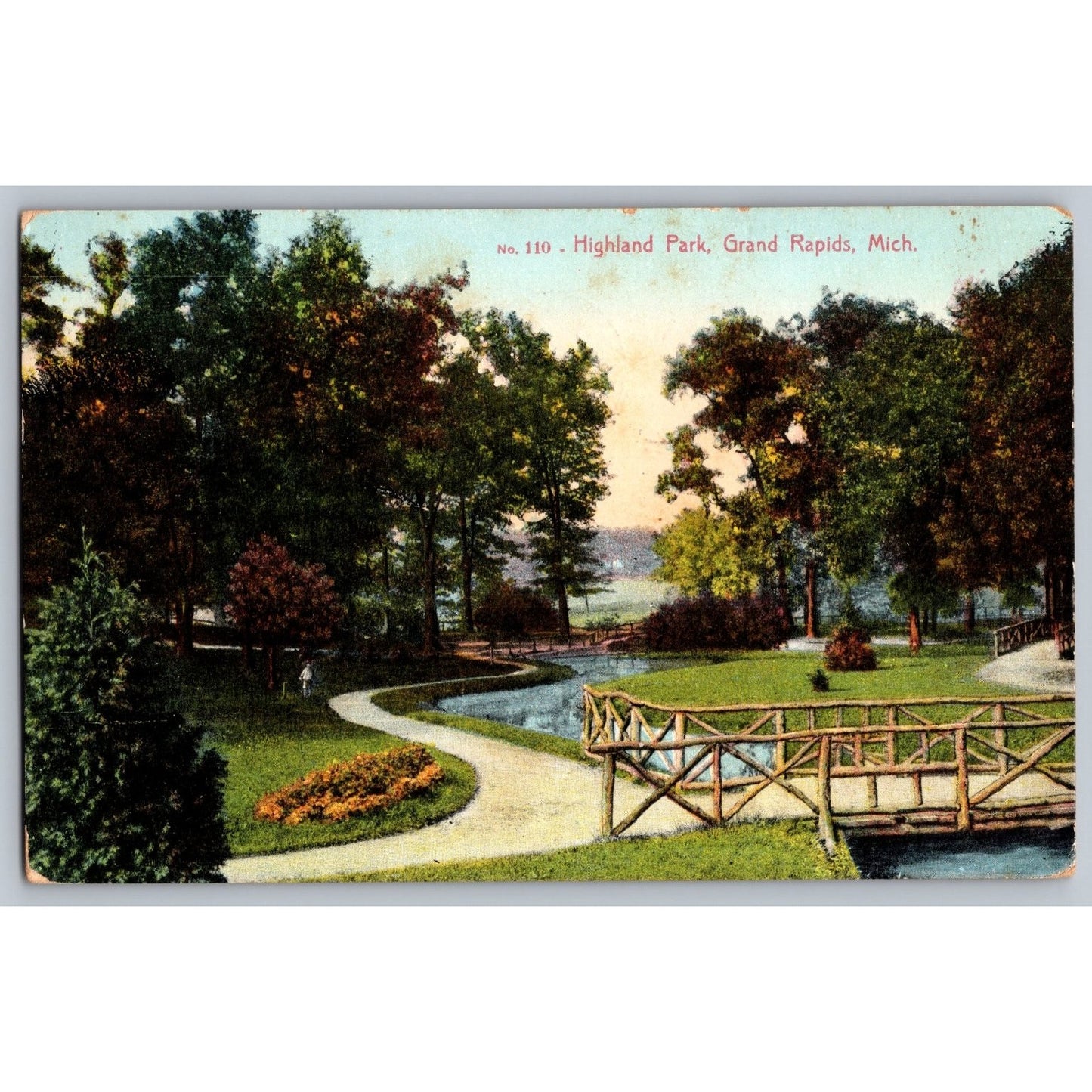 Grand Rapids MI Michigan Highland Park 1909 Divided Back Postcard Used