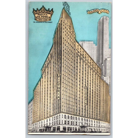 New York City NY Hotel Victoria Radio City Times Square Divided Back Postcard