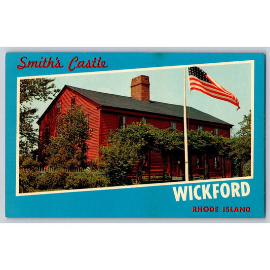 Wickford RI Rhode Island Smith's Castle Chrome Postcard Postcard