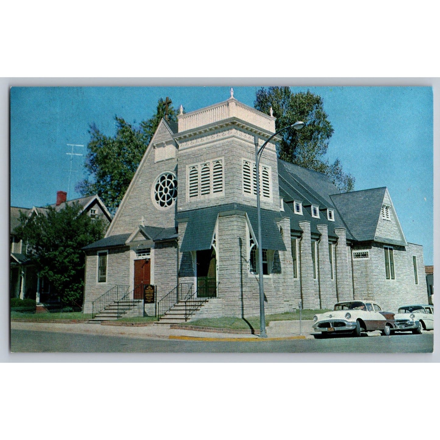 Salisbury MD Maryland St Francis De Sales Catholic Church Chrome Postcard Unused