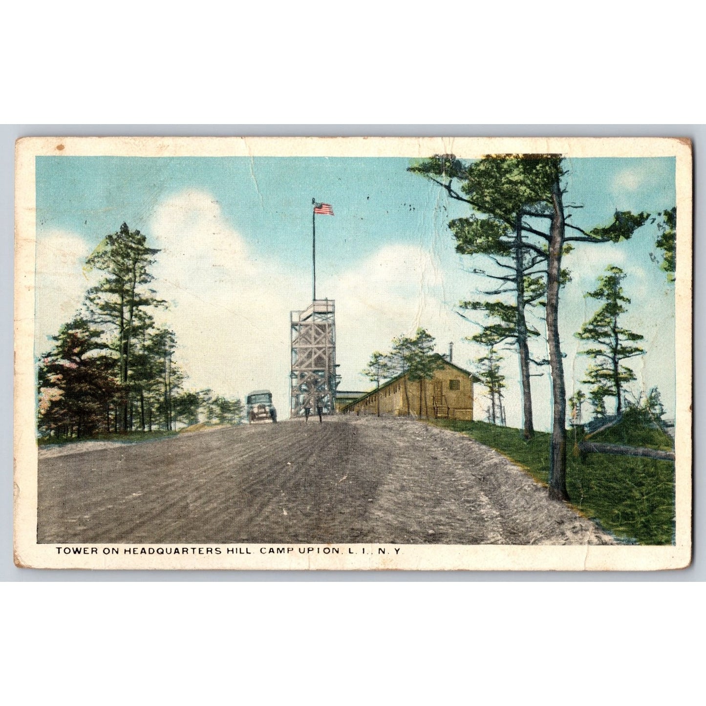 Long Island NY New York YMCA Camp Upton Tower 1919 Divided Back Postcard Used