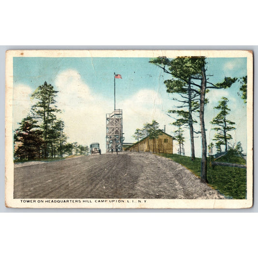 Long Island NY New York YMCA Camp Upton Tower 1919 Divided Back Postcard Used