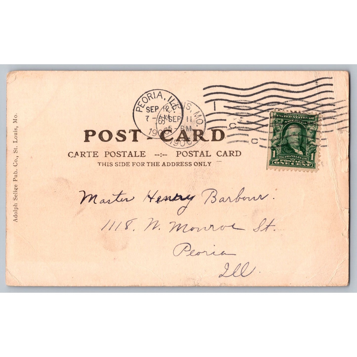 St Louis MO Missouri Eads Bridge Steamboat 1905 Undivided Postcard Adolph Selige