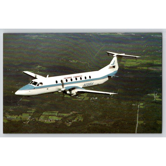 Airplane Piedmont Commuter Beech 1900C Aviation N72154 Chrome Postcard
