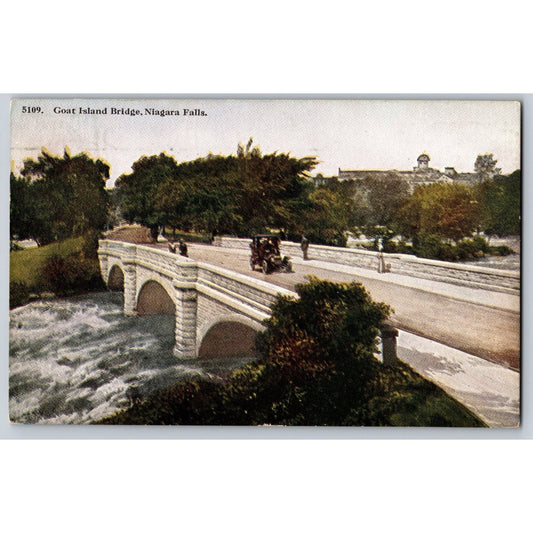 Niagara Falls NY New York Goat Island Bridge 1923 Divided Back Postcard Used