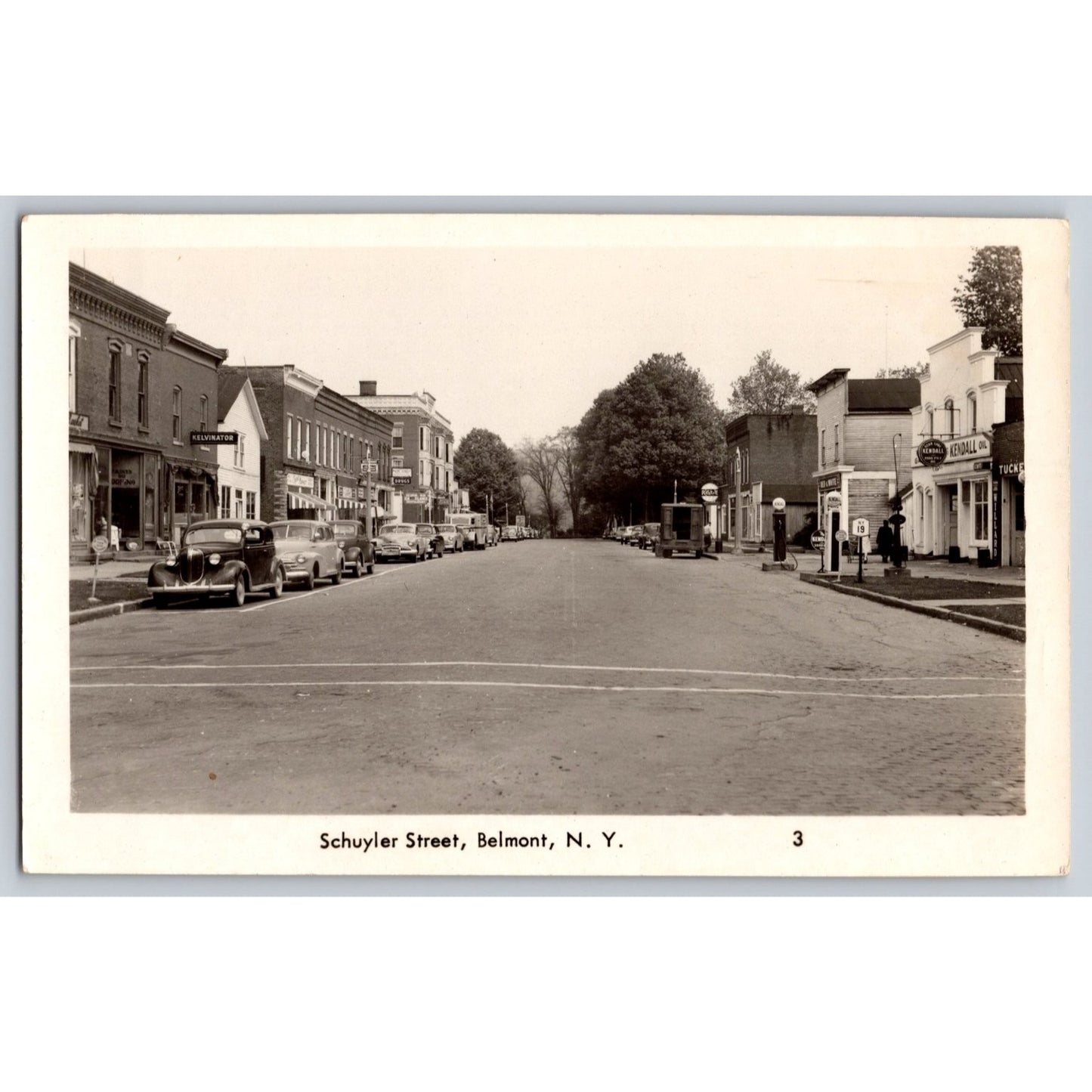 RPPC Belmont NY New York Schuyler Street 1940s Real Photo Postcard