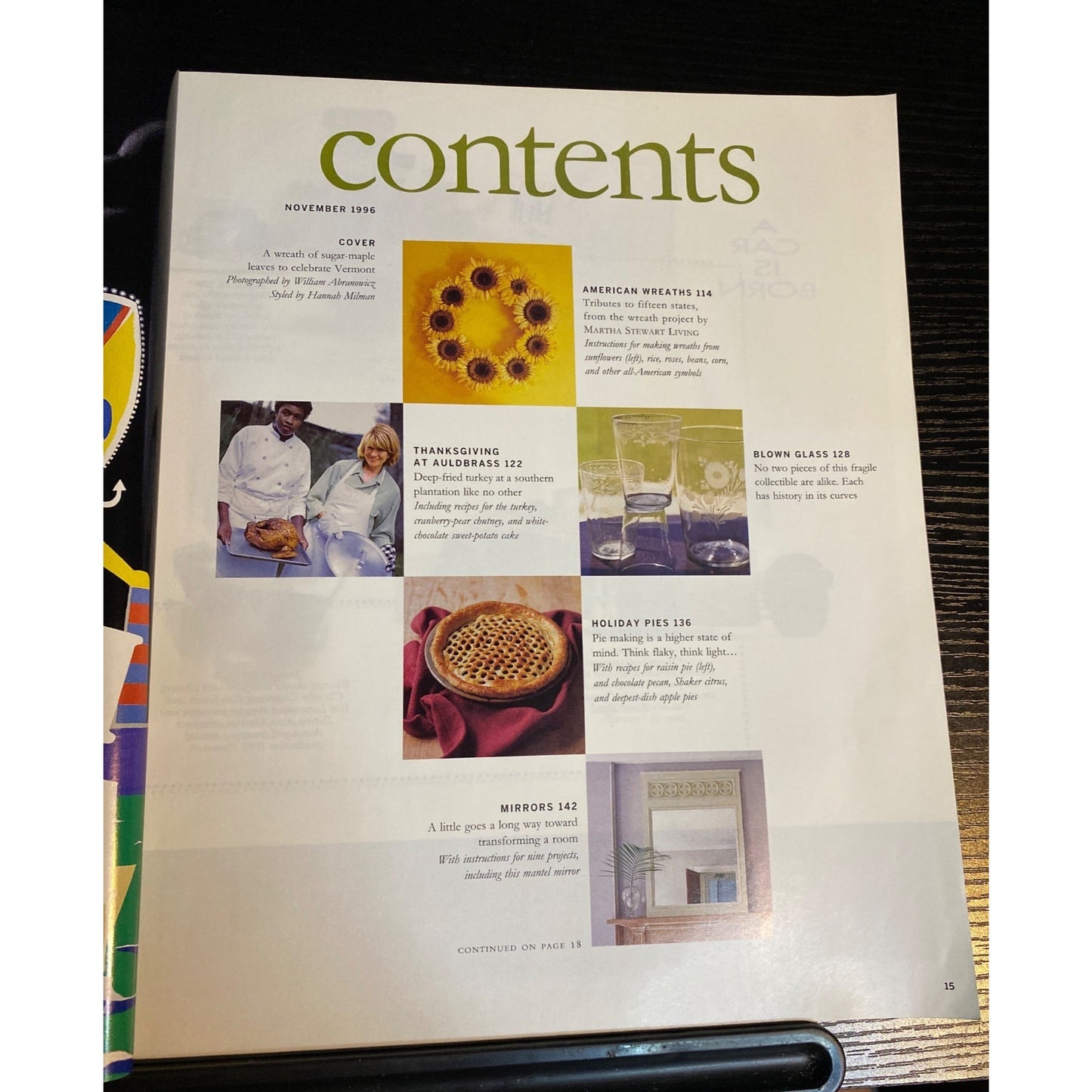 Martha Stewart Living Magazine November 1996 Fall Wreaths Holiday Pies & Home Remedies