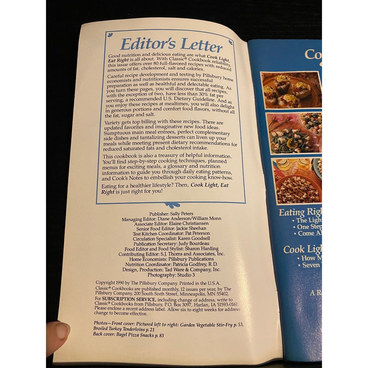 Pillsbury Classic Cookbook Booklet 1990 Cook Light Eat Right Healthy Recipes
