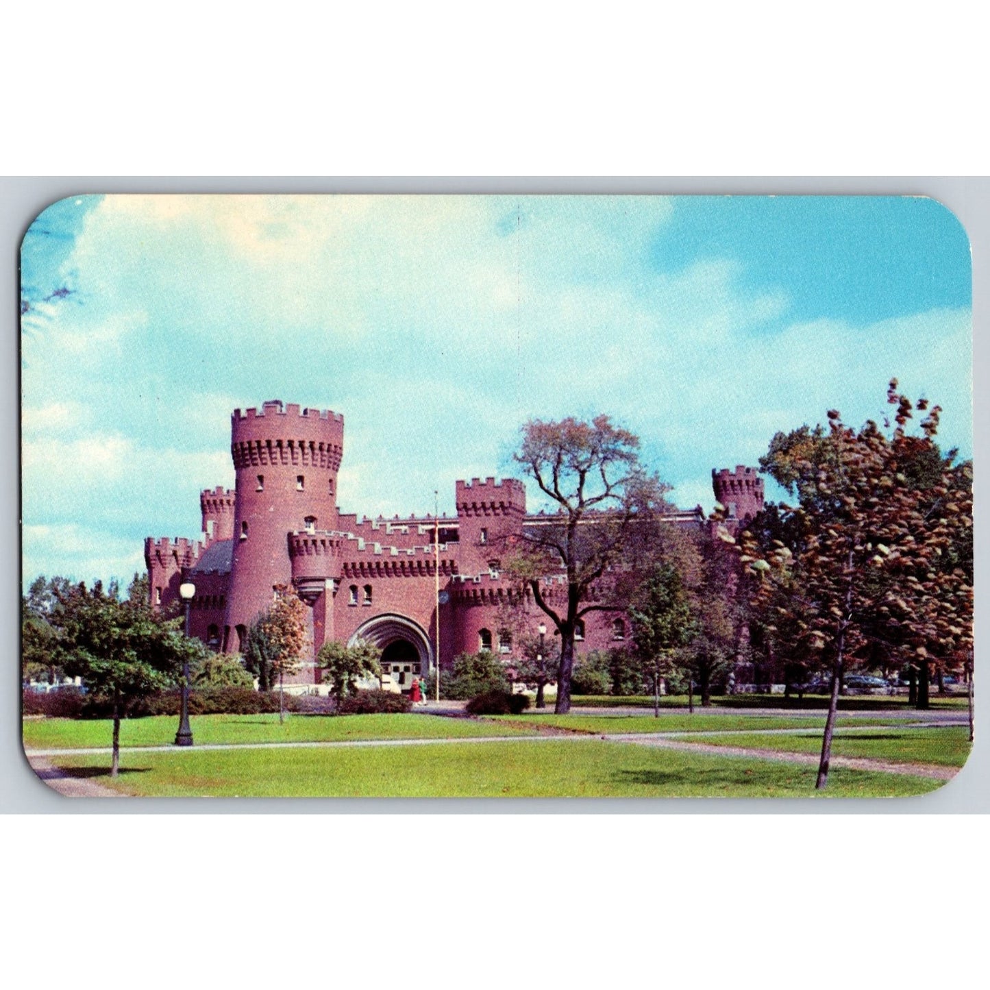 Columbus OH Ohio State University Armory Chrome Postcard Unused Dextone