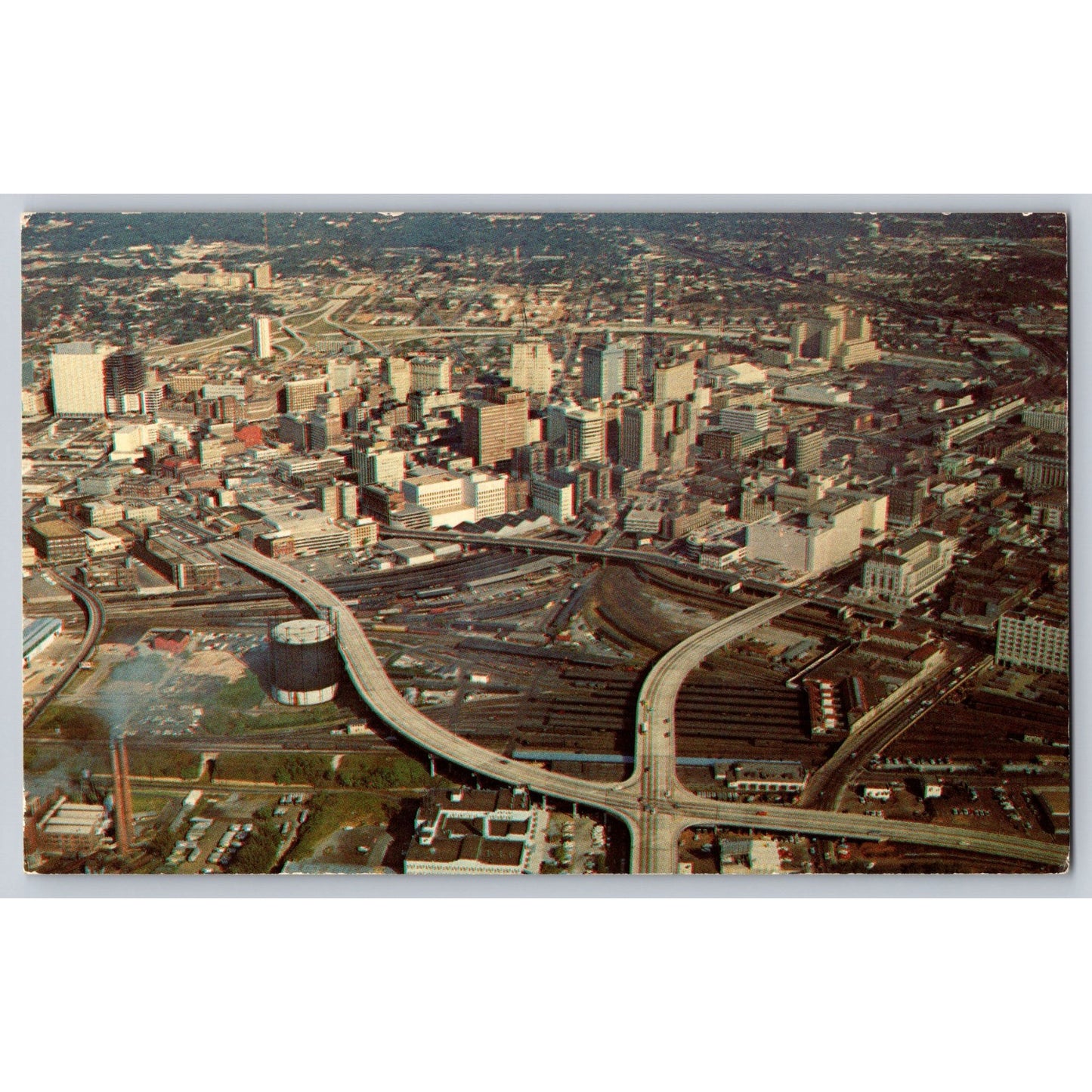 Postcard GA Georgia Atlanta Skyline Over Viaducts 1970s Used Chrome