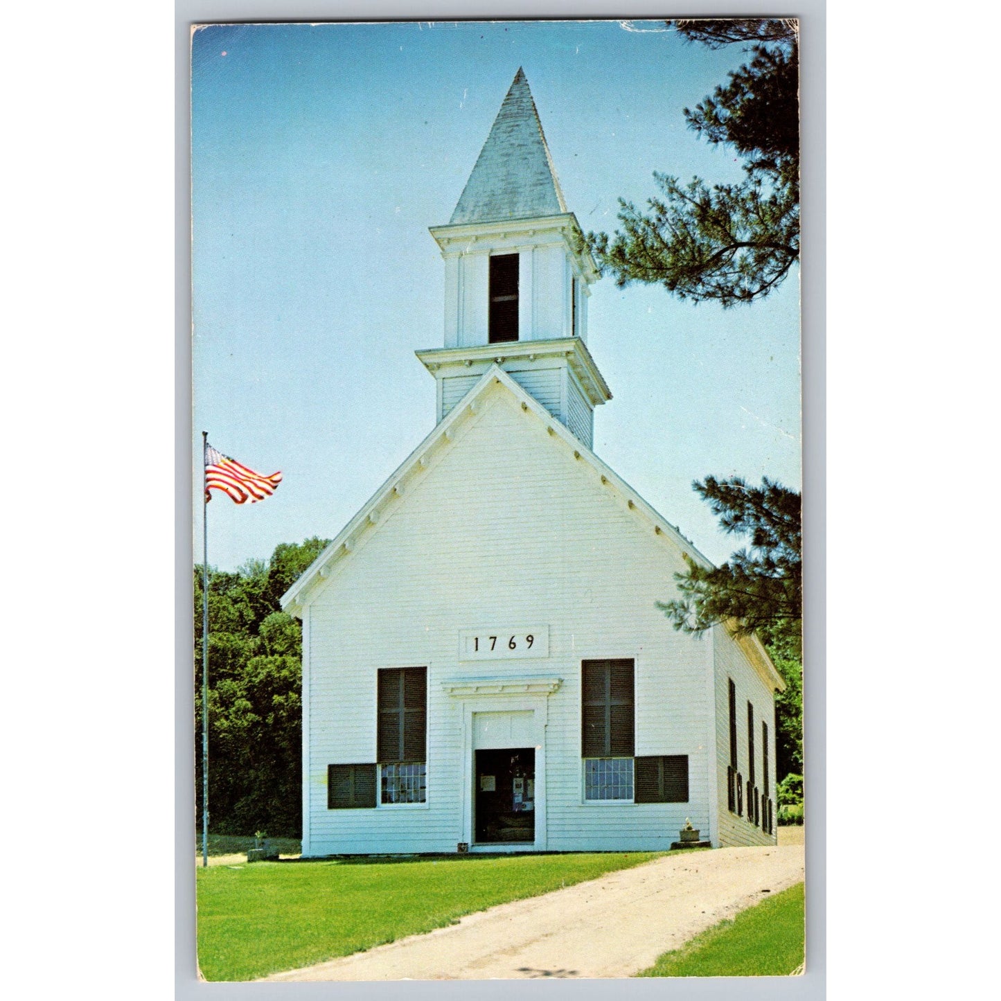 Little Falls NY New York Indian Castle Church Chrome Postcard Dexter Press