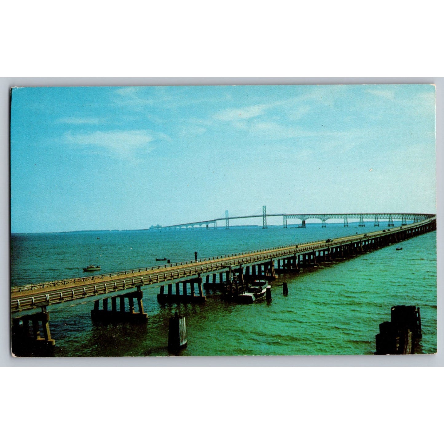 Annapolis MD Maryland Chesapeake Bay Bridge US Hwy 301 Dexter Postcard 1950s