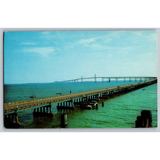 Annapolis MD Maryland Chesapeake Bay Bridge US Hwy 301 Dexter Postcard 1950s