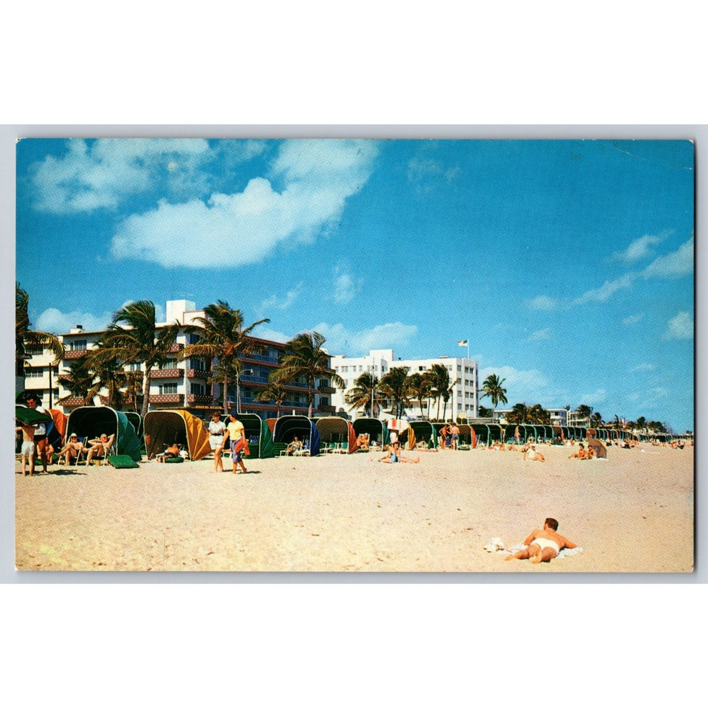 Fort Lauderdale FL Florida Fort Marlin Beach Hotel Chrome Postcard Unused