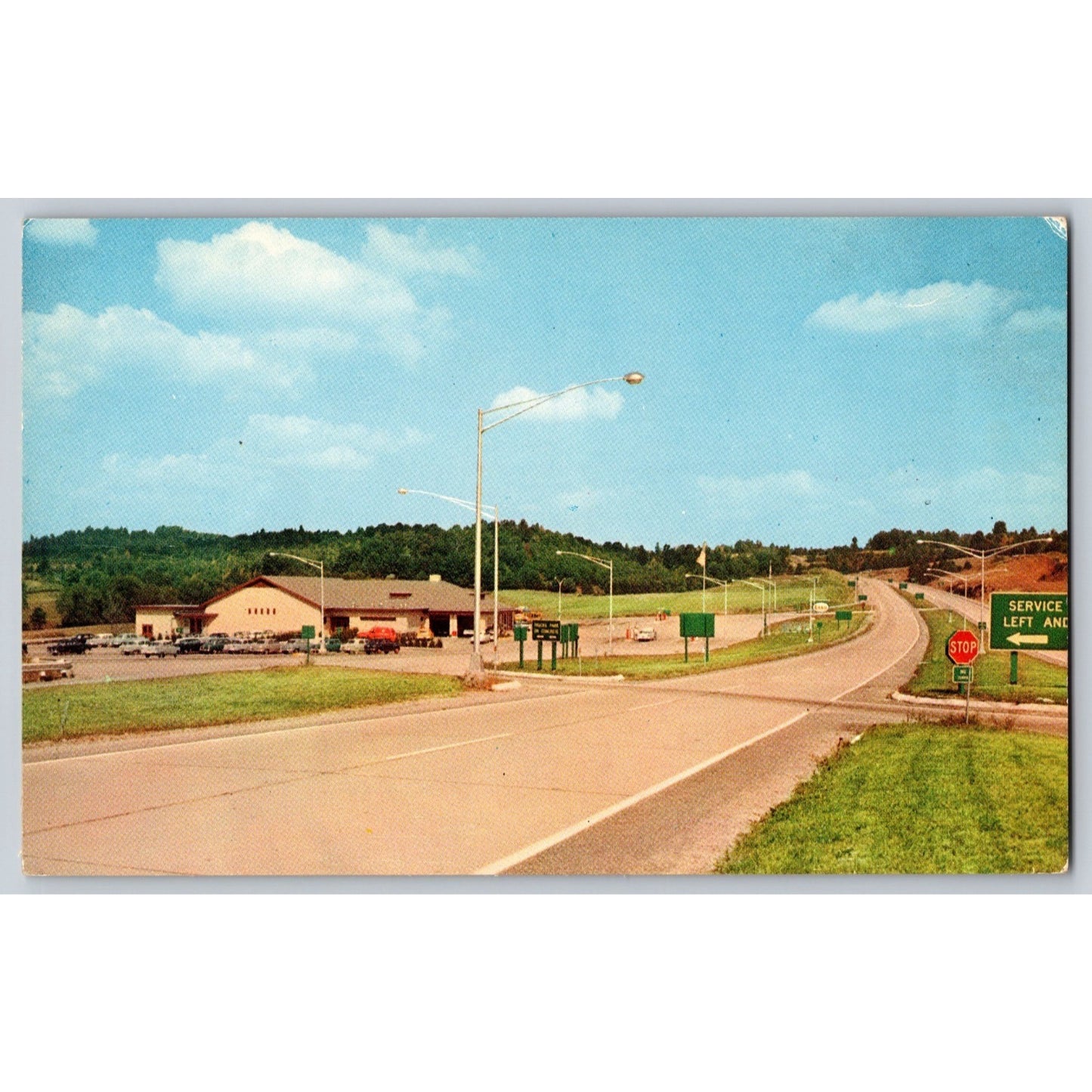 Beckley WV West Virginia Turnpike Service Area 1950s Chrome Postcard Unused
