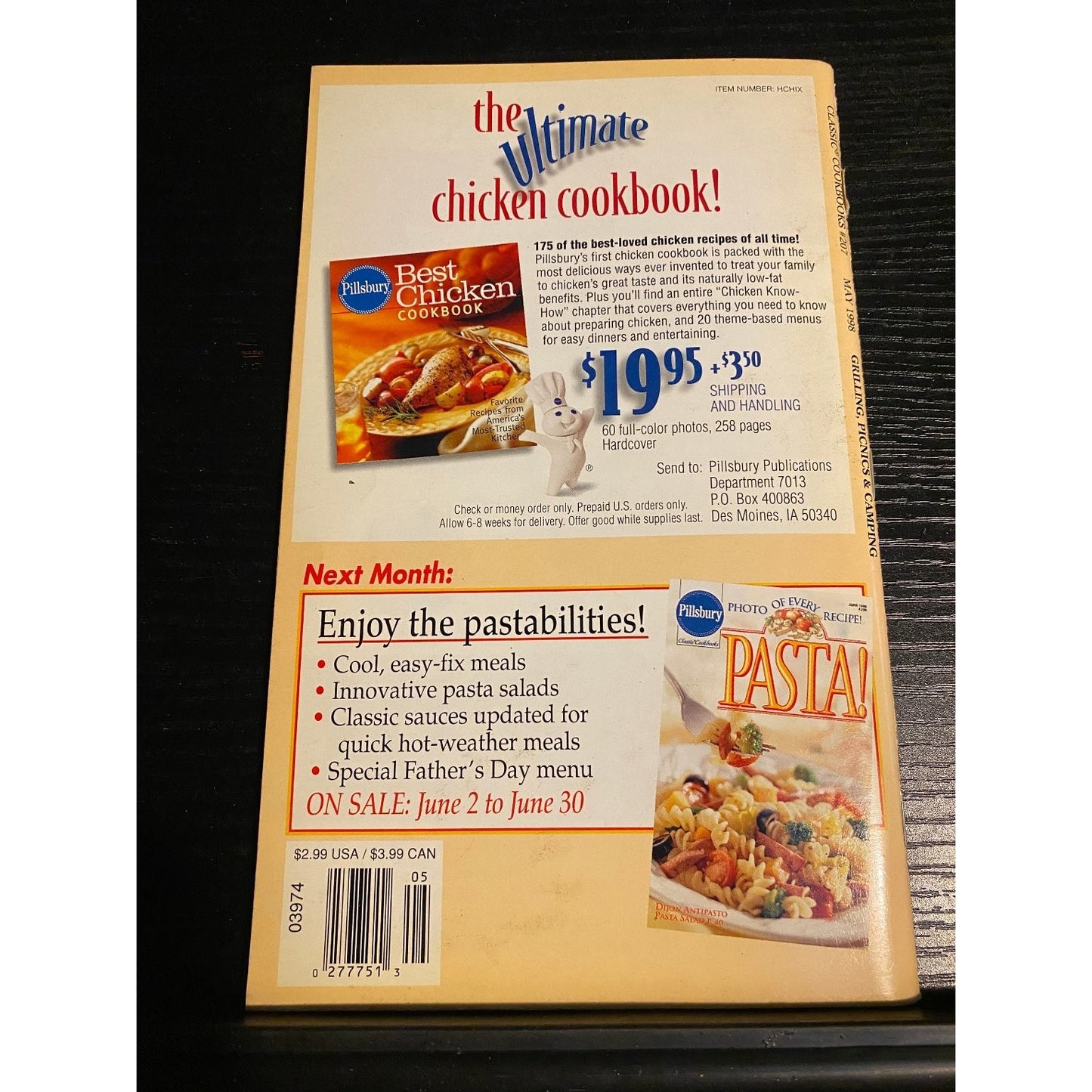 Pillsbury Classic Cookbook Booklet 1998 Grilling Picnics & Camping Recipes
