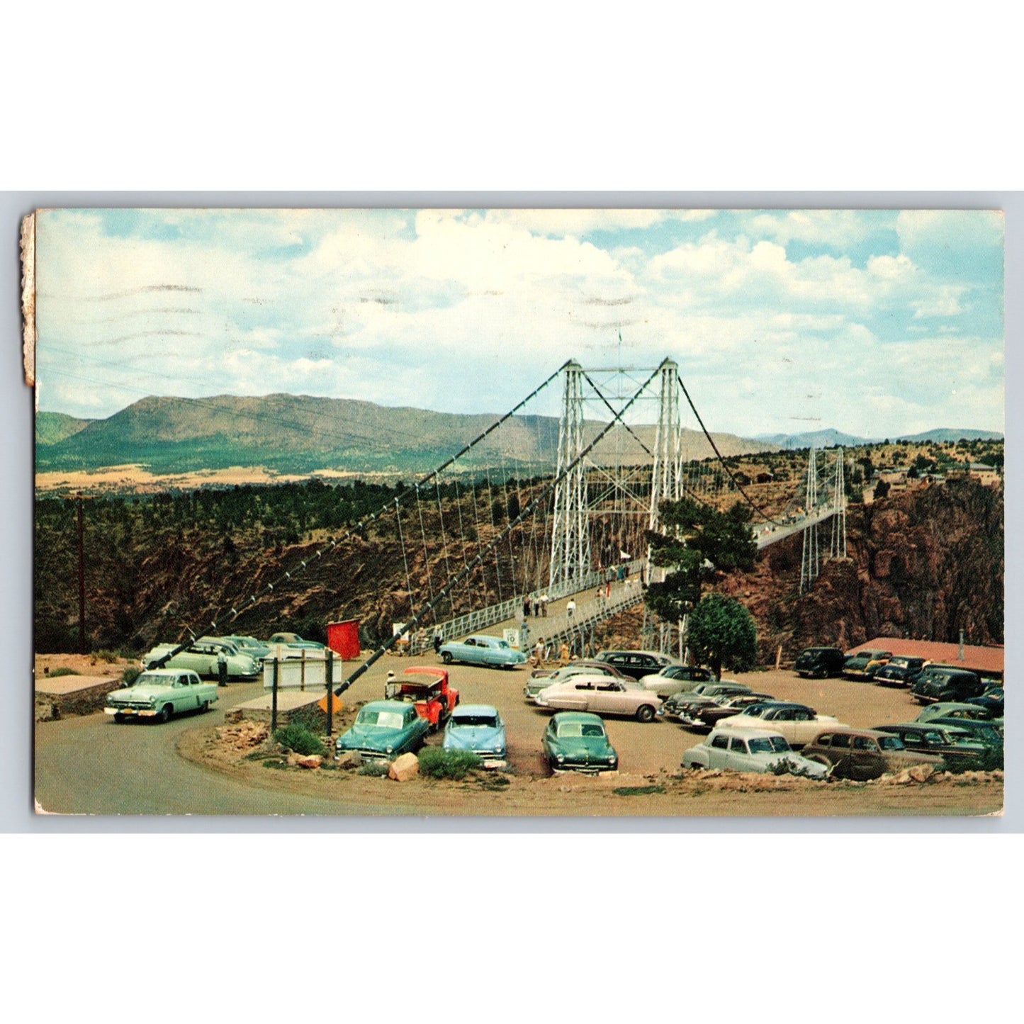 Royal Gorge CO Colorado Suspension Bridge 1961 Chrome Postcard Used