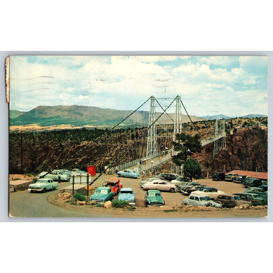 Royal Gorge CO Colorado Suspension Bridge 1961 Chrome Postcard Used