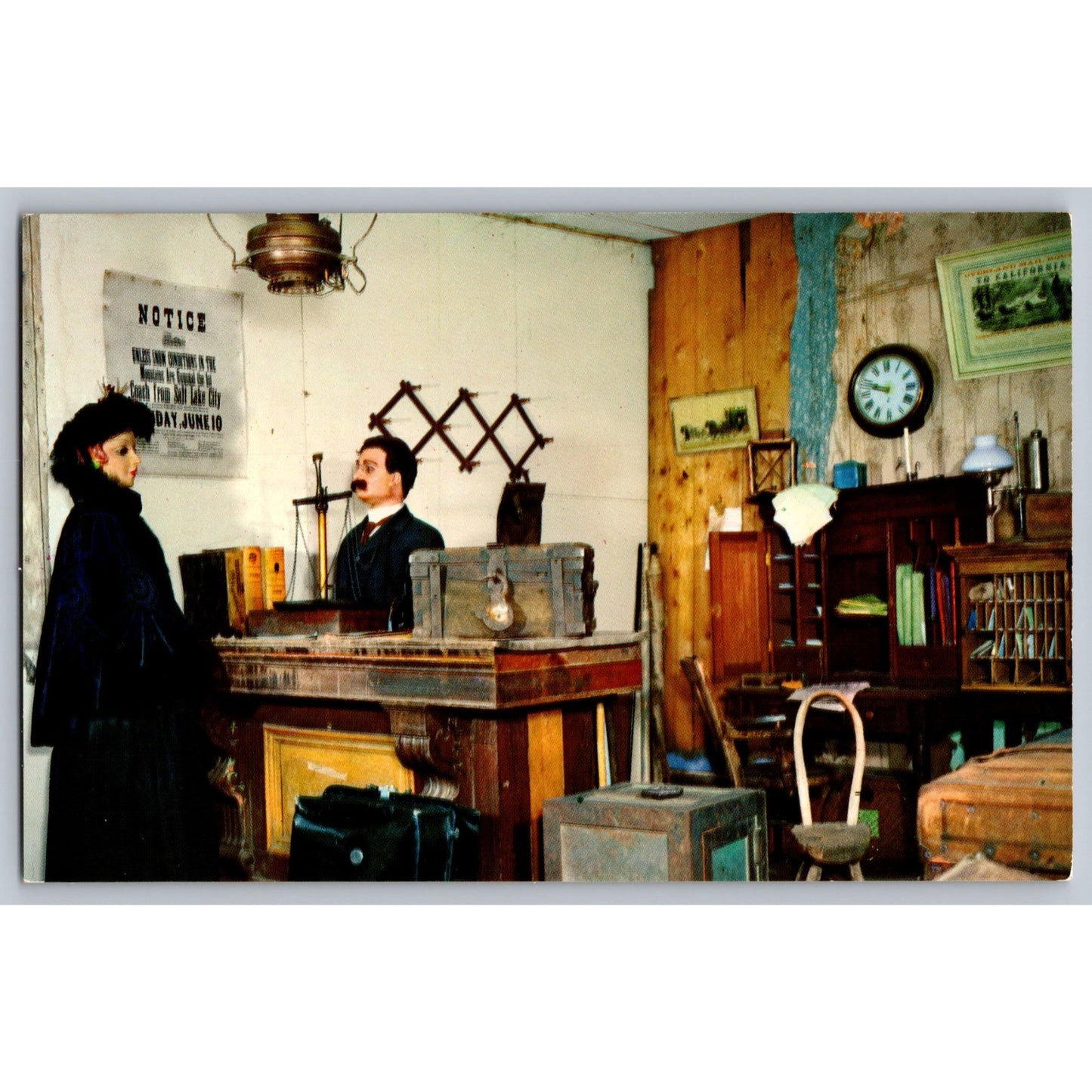Virginia City MT Montana Wells Fargo Office Chrome Postcard Far West Studios
