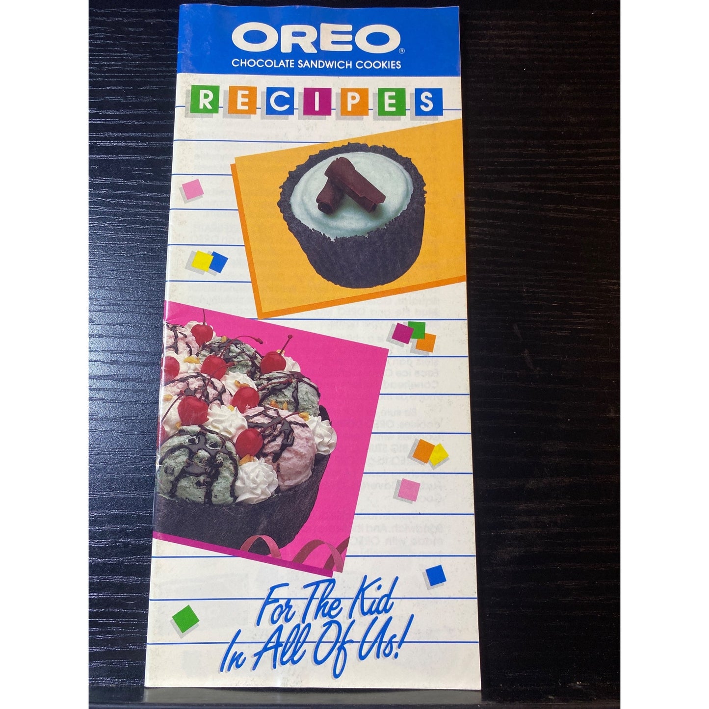 Oreo Chocolate Sandwich Cookies Cookbook Booklet 1988 Nabisco Creative Desserts