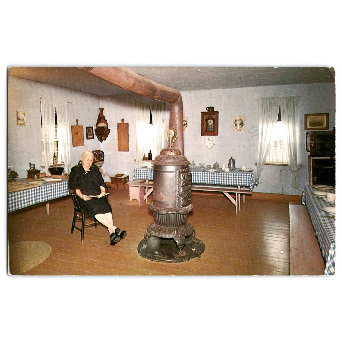 Amana IA Iowa Colony Kitchen Interior View Chrome Postcard Used no Stamp