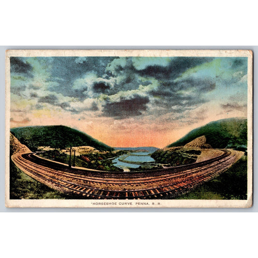 Alatoona PA Pennsylvania Railroad Horseshoe Curve 1915 White Border Postcard