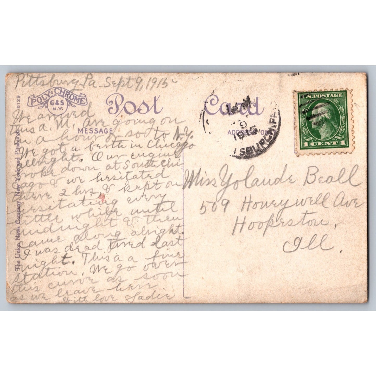 Alatoona PA Pennsylvania Railroad Horseshoe Curve 1915 White Border Postcard
