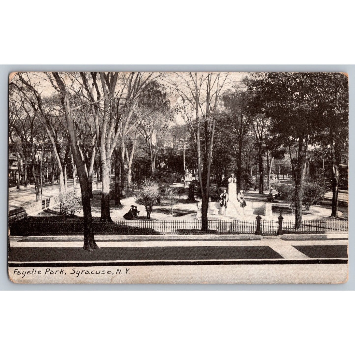 Syracuse NY New York Fayette Park 1908 Divided Back Postcard Used