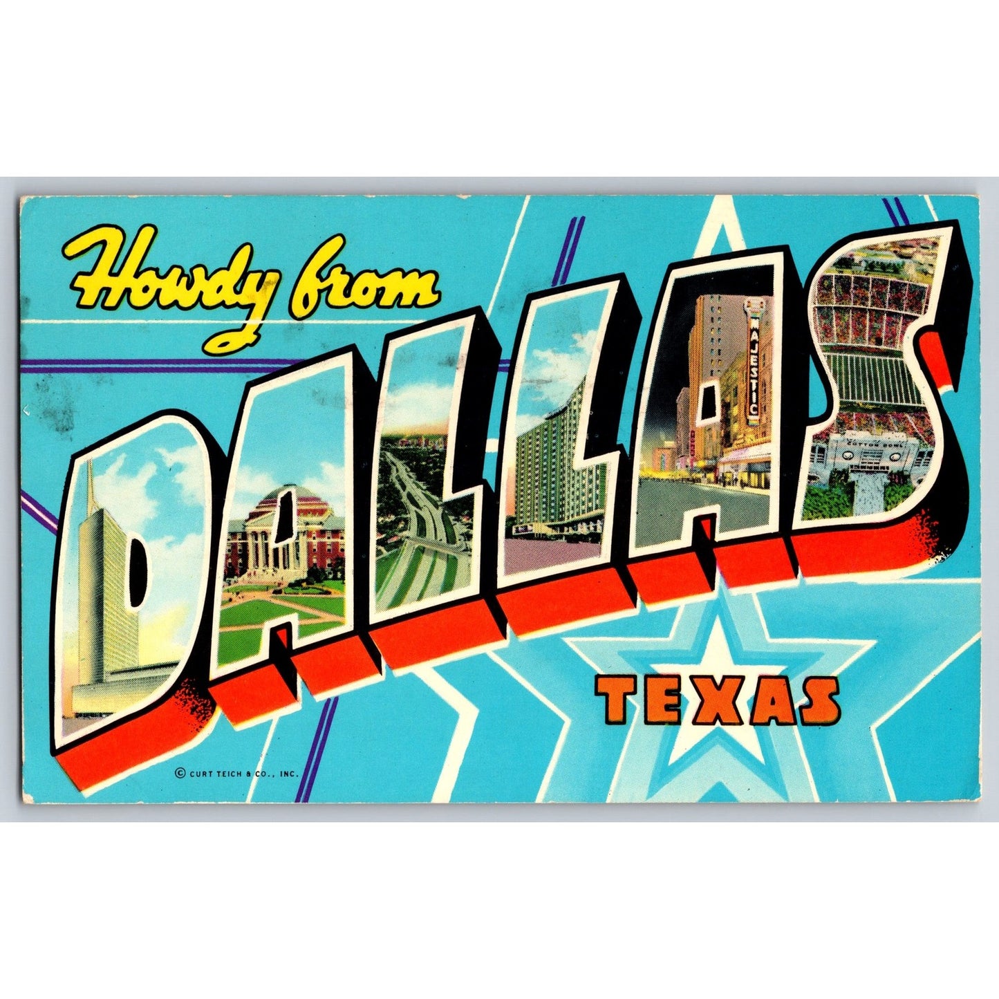 Dallas TX Texas Large Letter Howdy 1974 Chrome Postcard Curt Teich Used