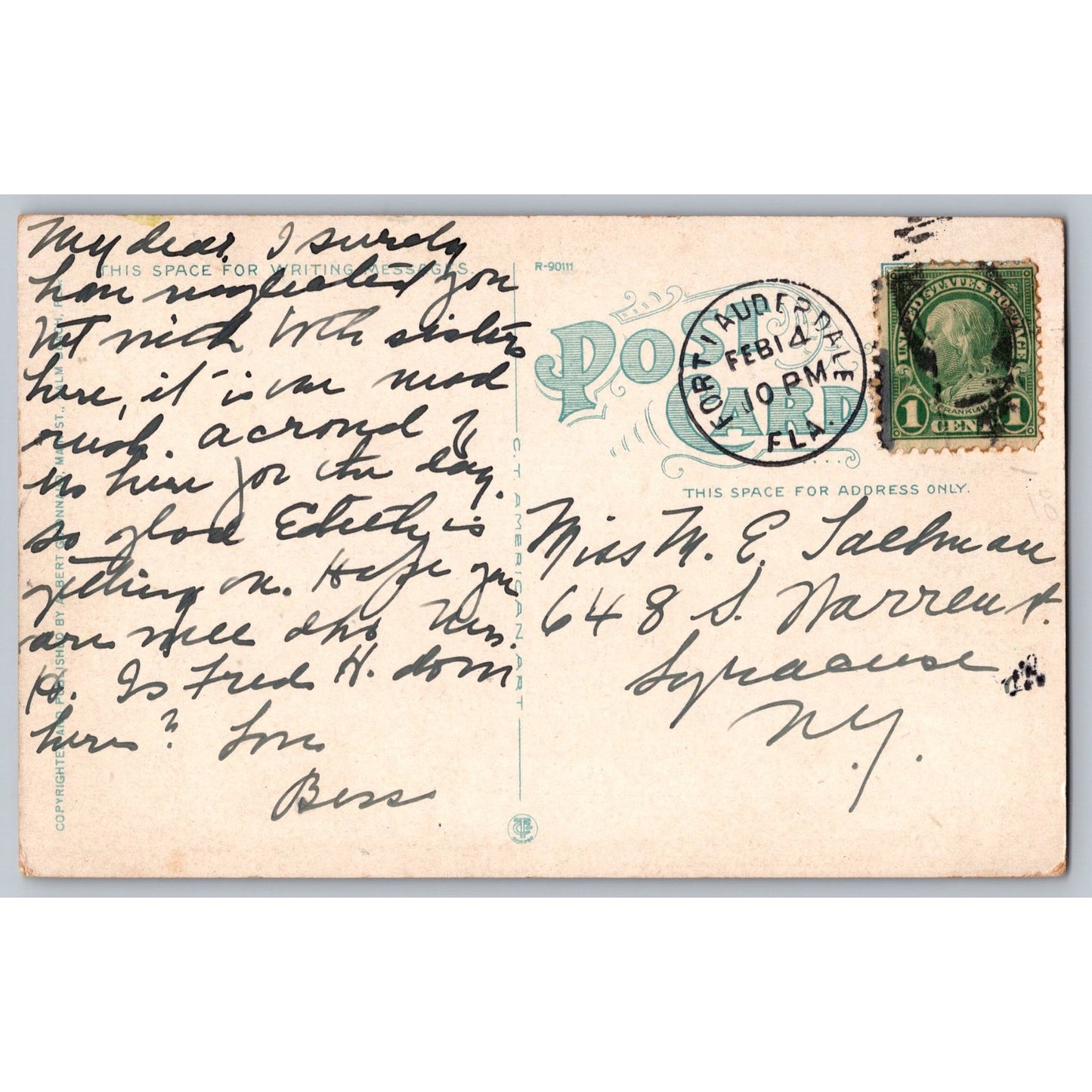 Palm Beach FL Florida Royal Poinciana Hotel Scenic View White Border Postcard Albert Guionnaud