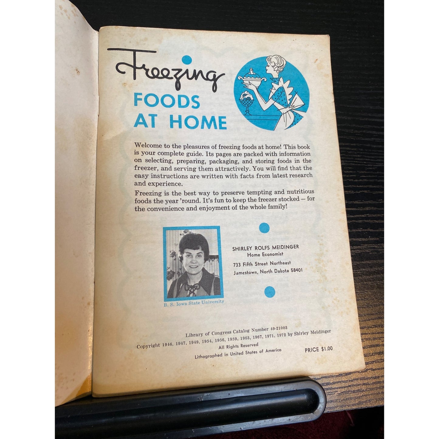 Cookbook Booklet Freezing Foods At Home By Shirley Rolfs Medinger 1971