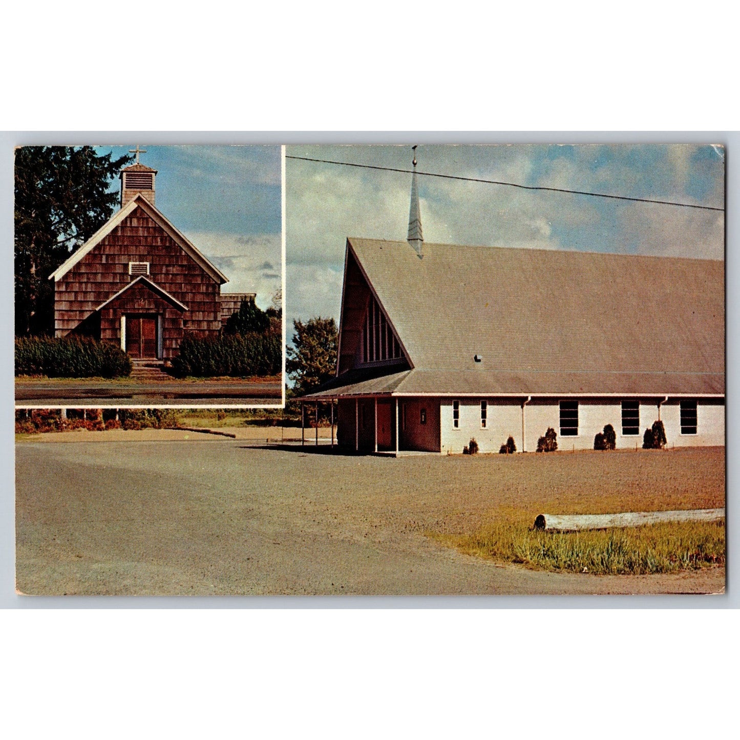 Long Beach WA Washington St Mary's Catholic Church 1957 Chrome Postcard Unused
