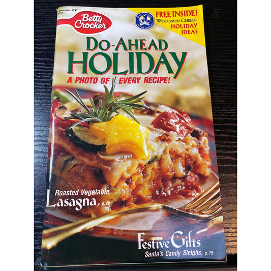 Betty Crocker Do-Ahead Holiday Cookbook Booklet December 1997 Recipes & Menus