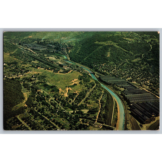 Johnstown PA Pennsylvania Bethlehem Steel Plant Conemaugh Aerial View Postcard