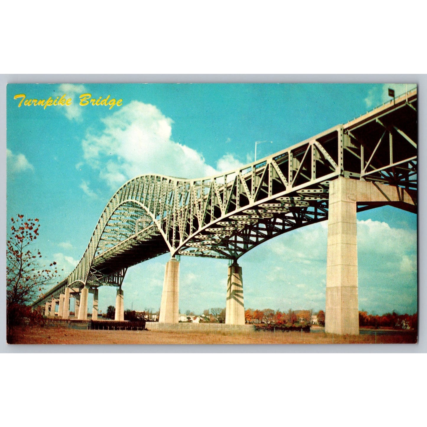 New Jersey NJ Delaware River Turnpike Bridge Pennsylvania & New Jersey Postcard
