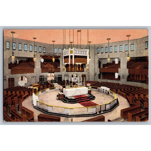 Royal Oak MI Michigan Shrine of the Little Flower Interior Linen Postcard Unused