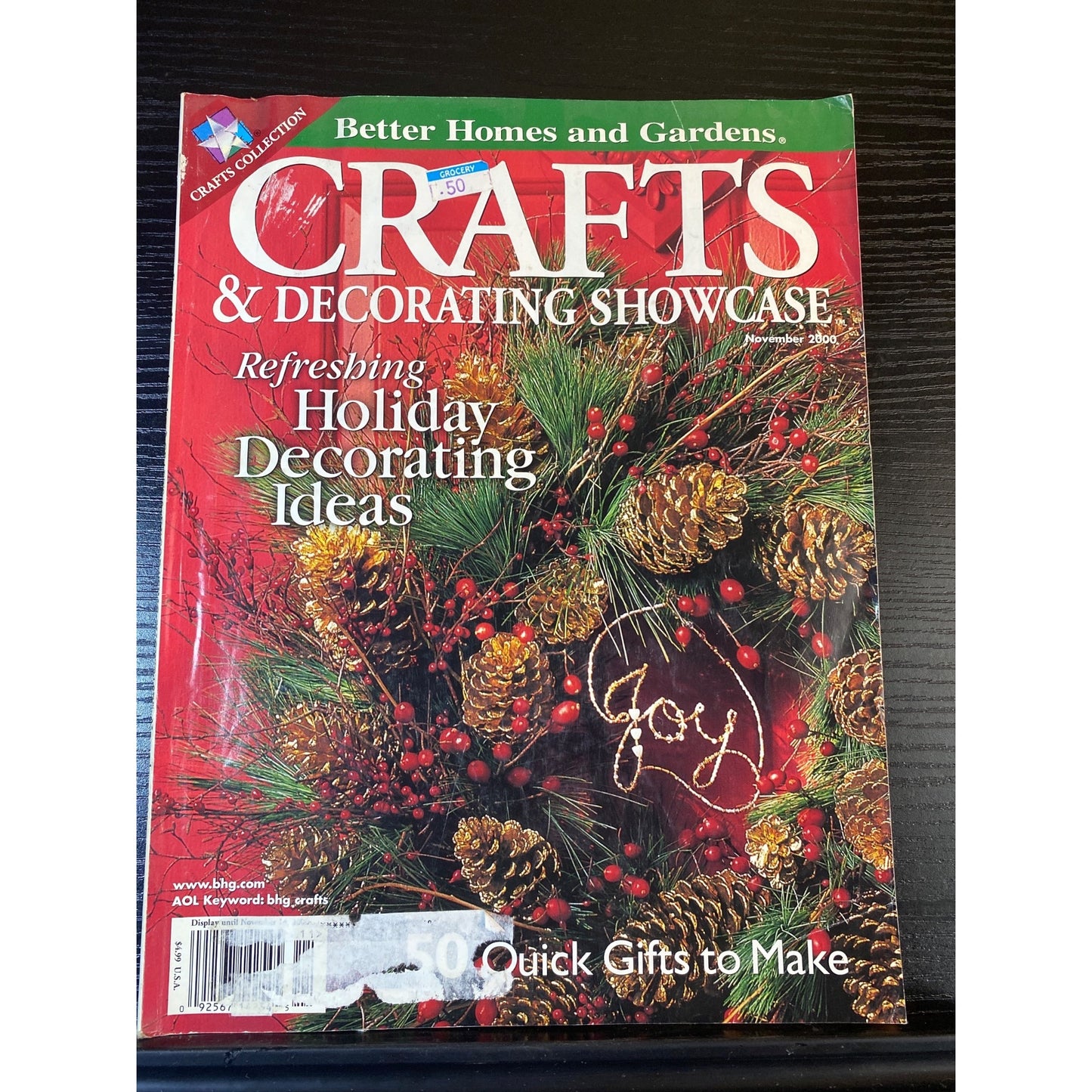 Better Homes And Gardens Magazine Nov 2000 Holiday Crafts Decor Recipes