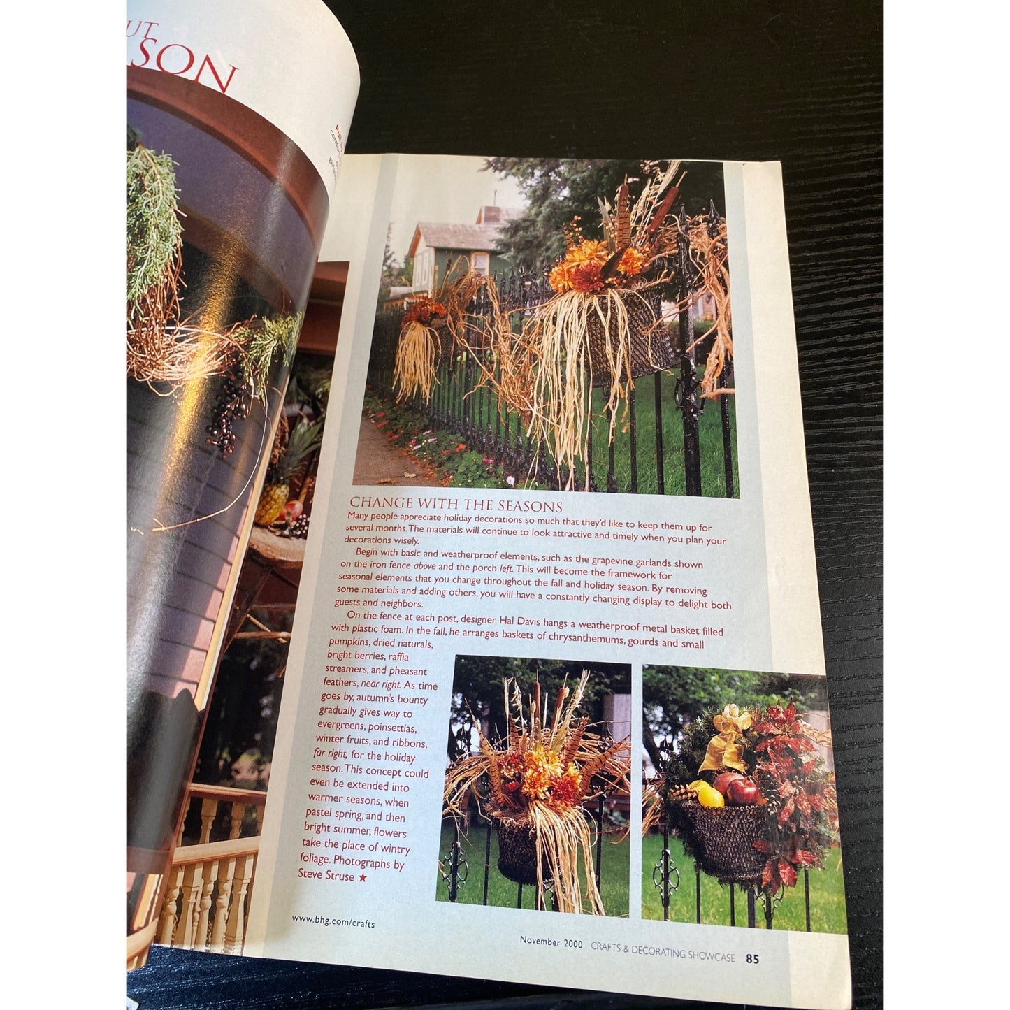 Better Homes And Gardens Magazine Nov 2000 Holiday Crafts Decor Recipes
