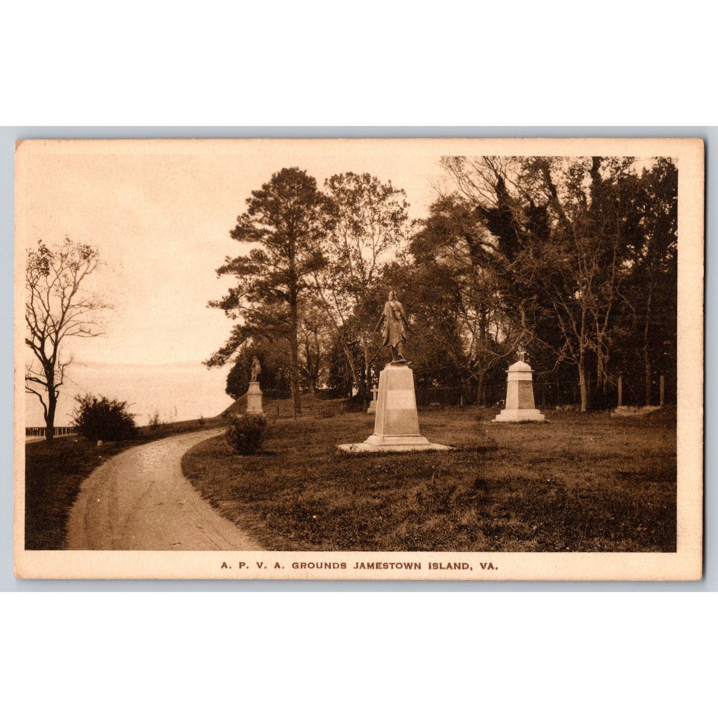 Jamestown Island VA Virginia APVA Grounds Historic Scene Postcard Unused