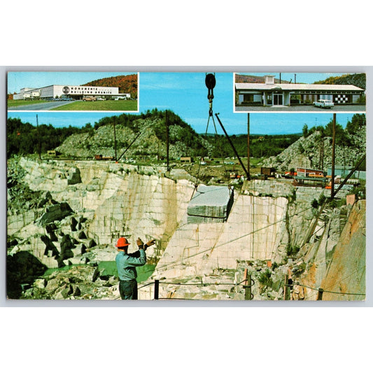 Barre VT Vermont Rock of Ages Granite Quarry Chrome Postcard Unused