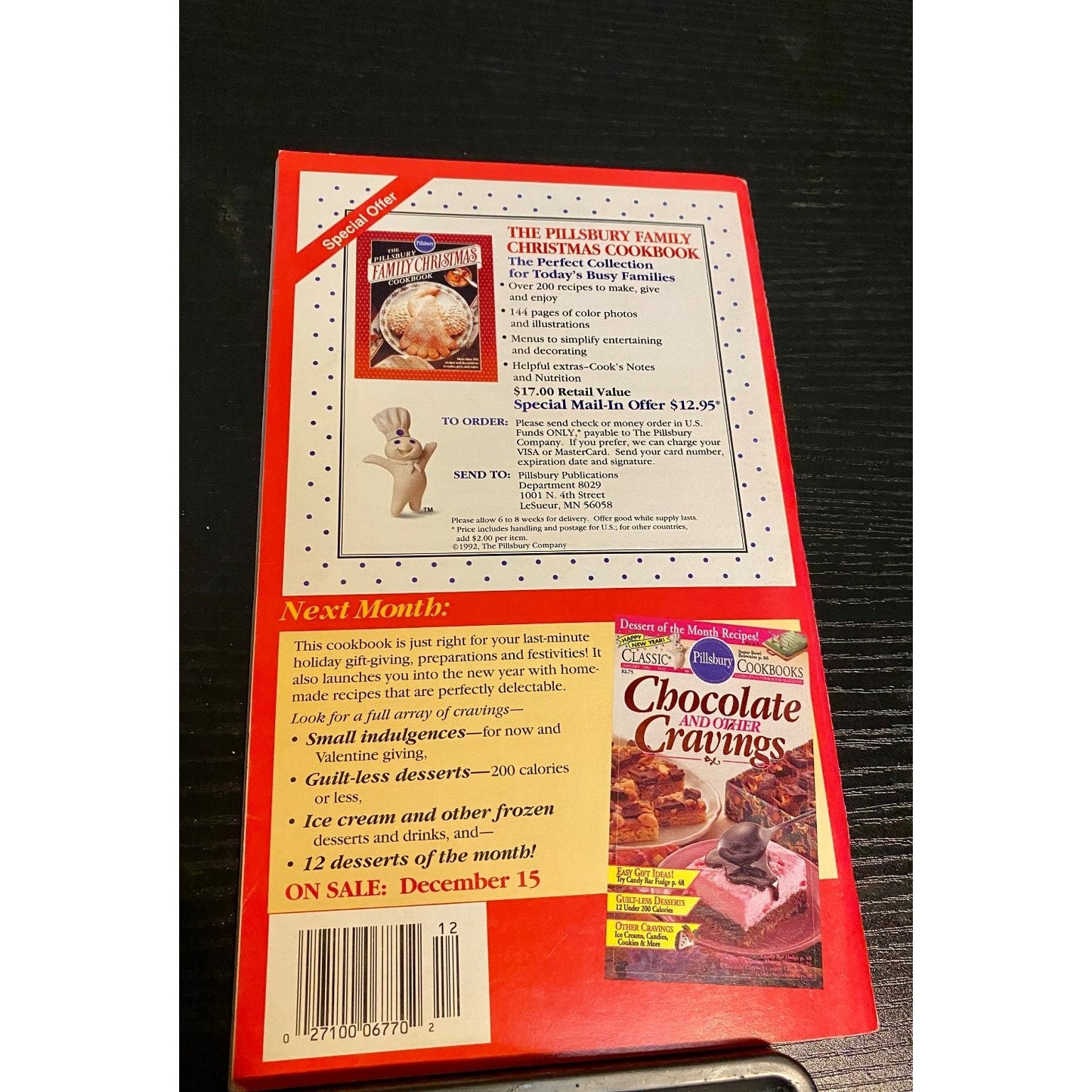Pillsbury Classic Cookbook Booklet 1992 December Holiday XI Recipes