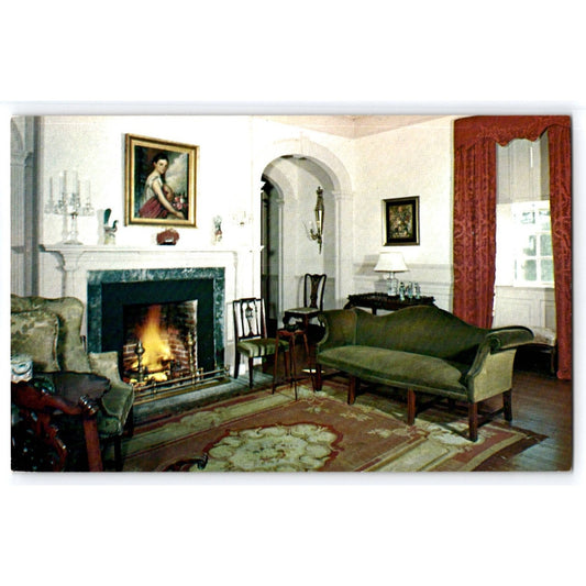 Charles City VA Virginia Richmond Berkeley Plantation Great Room Postcard