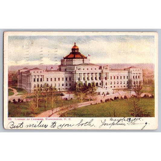 Washington DC Library Of Congress 1905 Undivided Back Postcard Used No Stamp